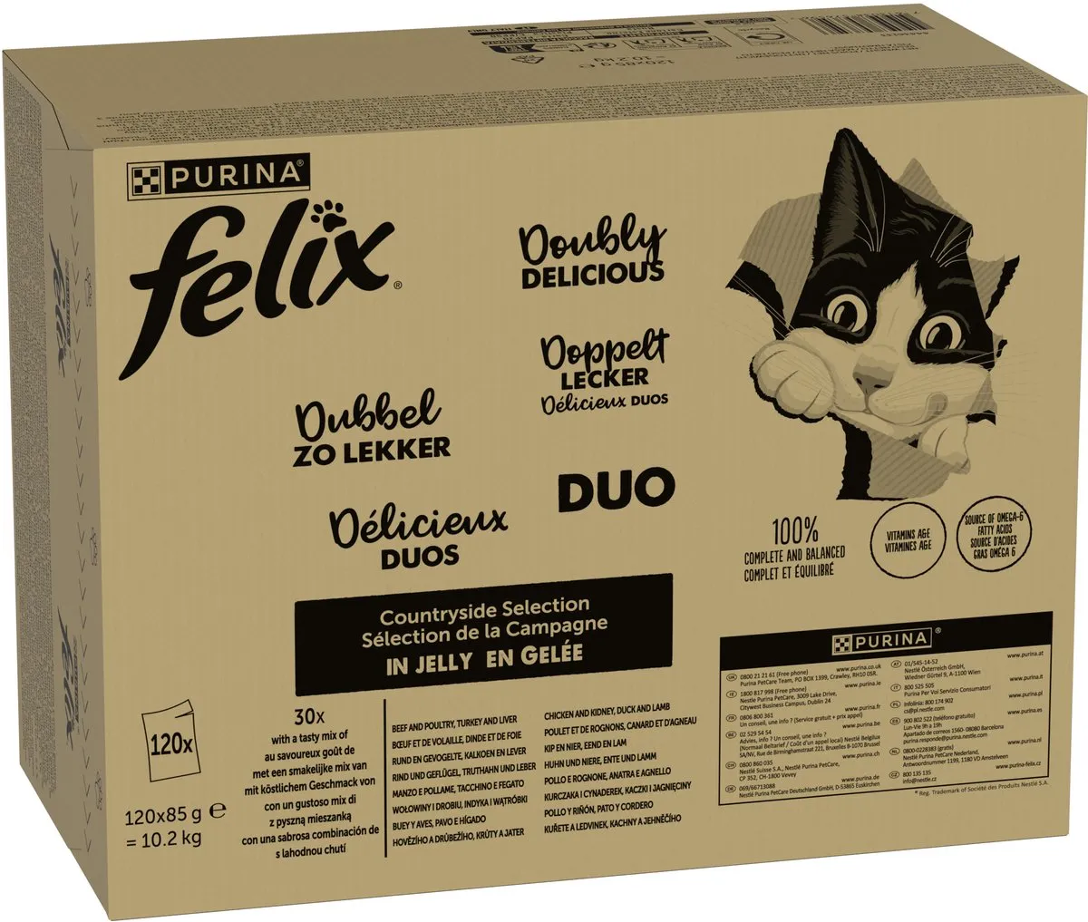 Felix Dubbel Zo Lekker in Gelei Natvoer - 120x85g