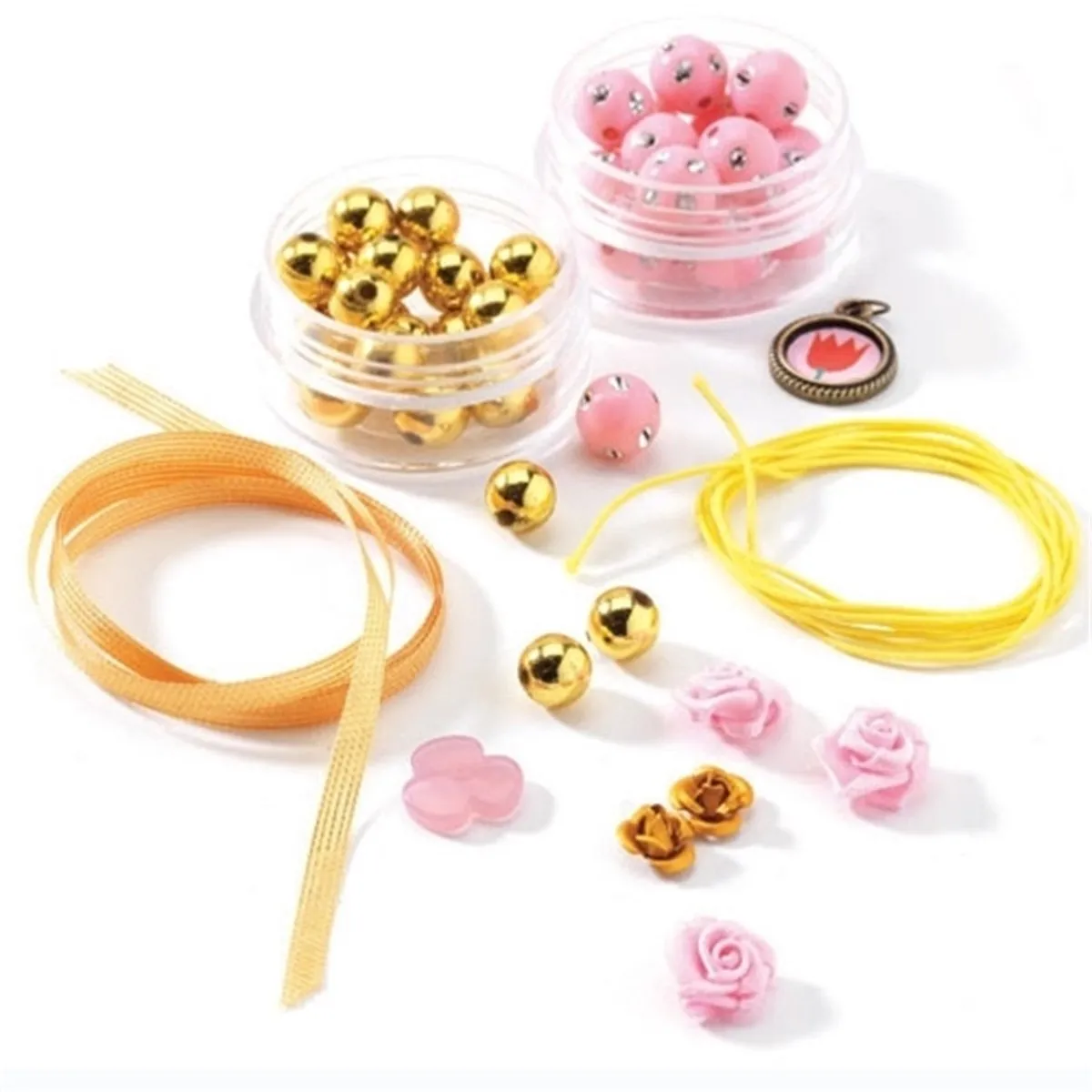 Djeco Bloemen Kralen & Sieraden Set - 9 Stuks - Roze