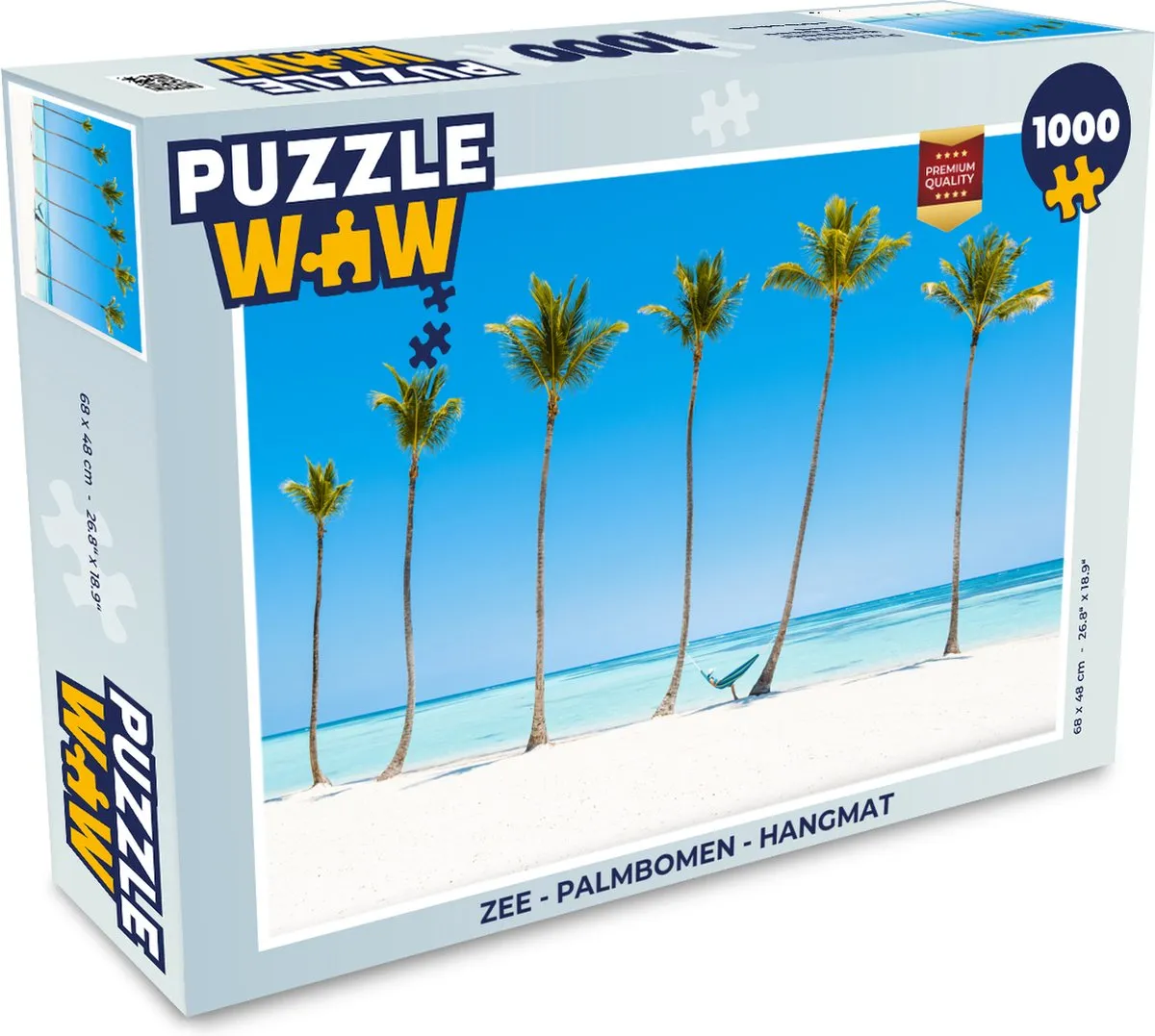 PuzzleWow Zee Palmbomen Legpuzzel 1000 Stuks - Multicolor