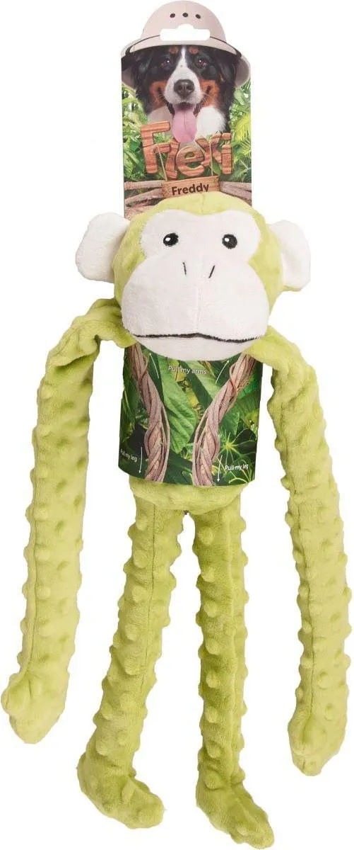 Flamingo Pluche Aap Groen - Hondenspeelgoed 40cm