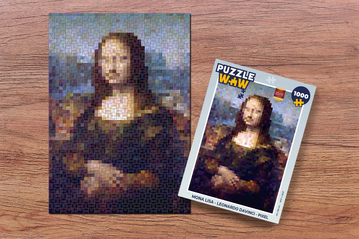 PuzzleWow Mona Lisa Pixel Legpuzzel 1000 Stuks - Multicolor