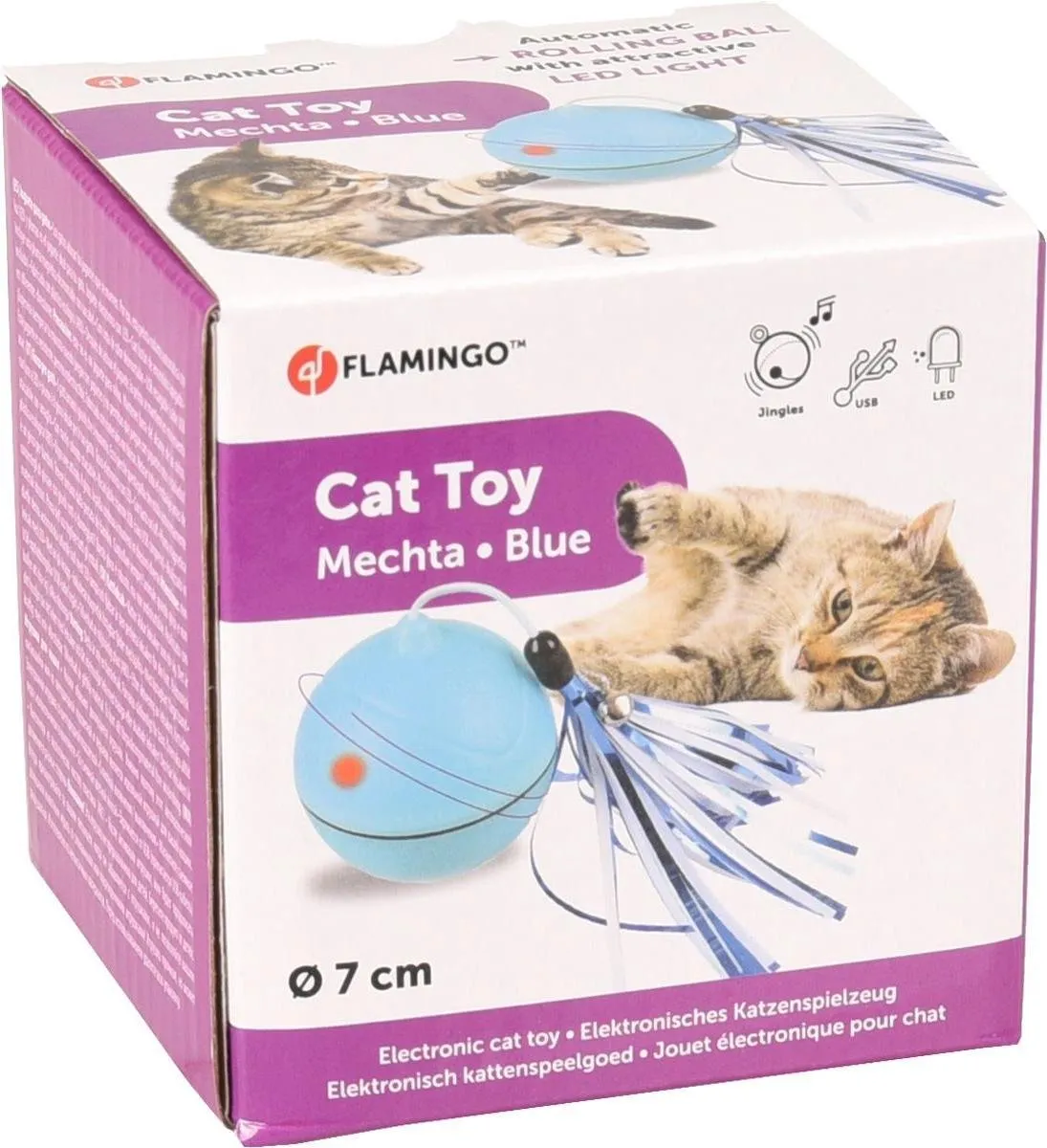 Flamingo Balspeeltje 2-in-1 LED Magic Mechta 7cm - Blauw
