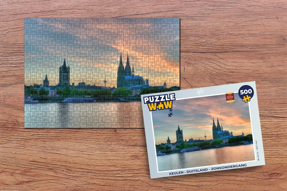 PuzzleWow Keulen Zonsondergang Legpuzzel 500 Stuks - Multicolor