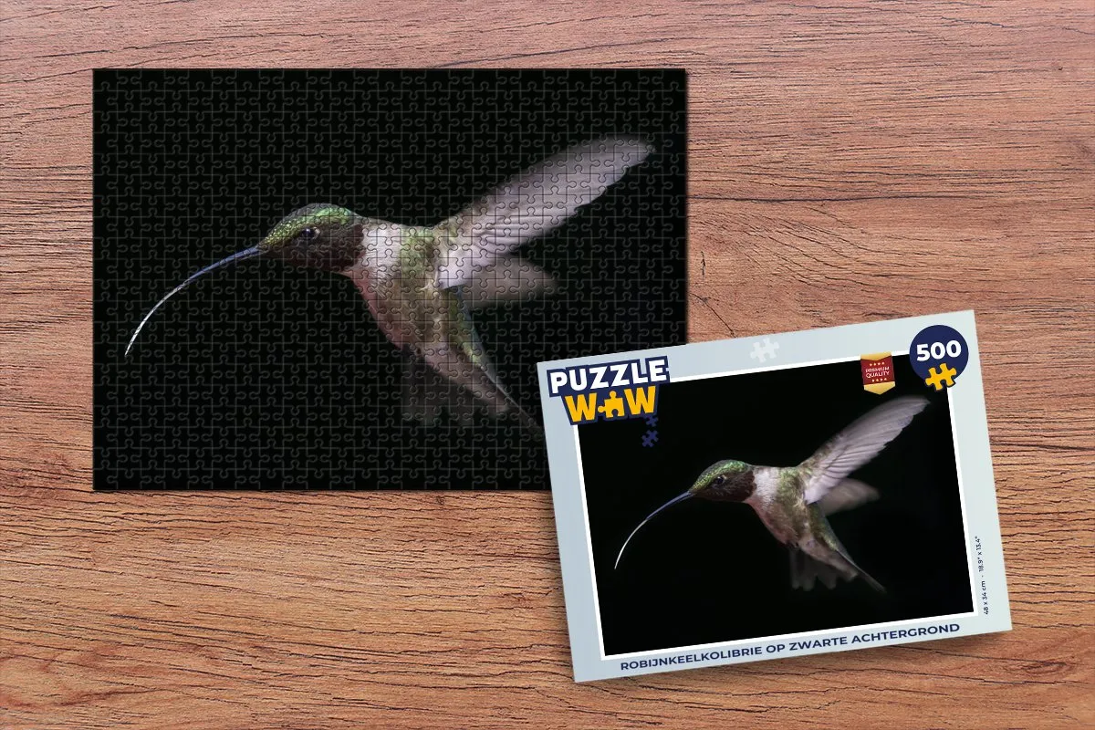 PuzzleWow Kolibrie Vogel Legpuzzel 500 Stuks - Multicolor