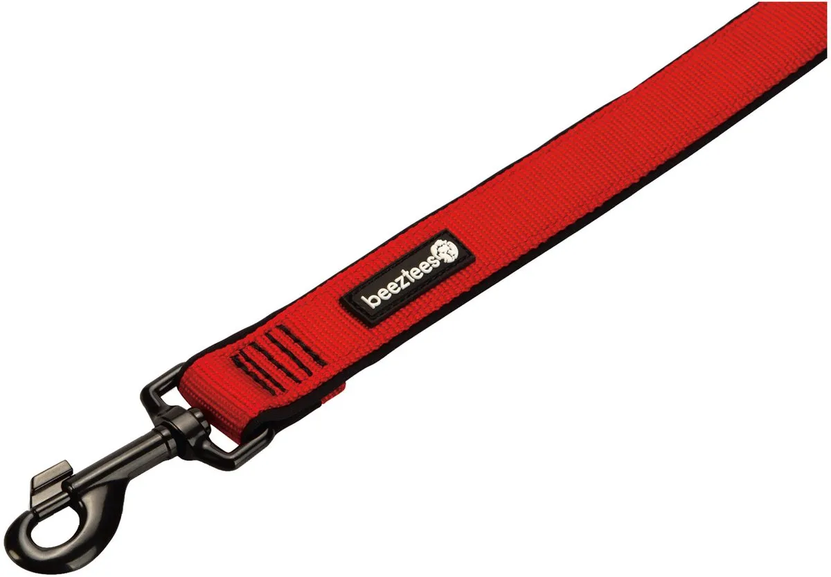 Beeztees Parinca Premium Hondenriem - Rood 120cm x 25mm