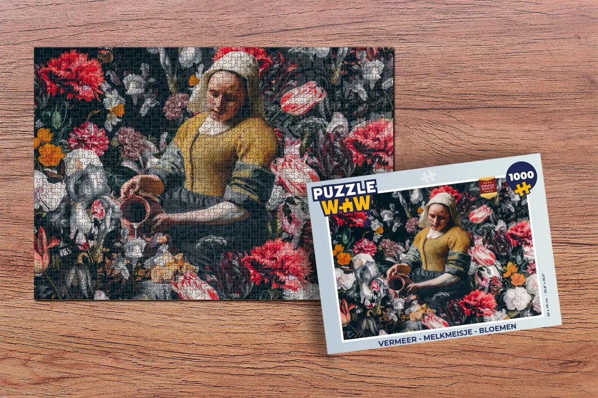 PuzzleWow Vermeer Melkmeisje Legpuzzel 1000 Stuks - Multicolor