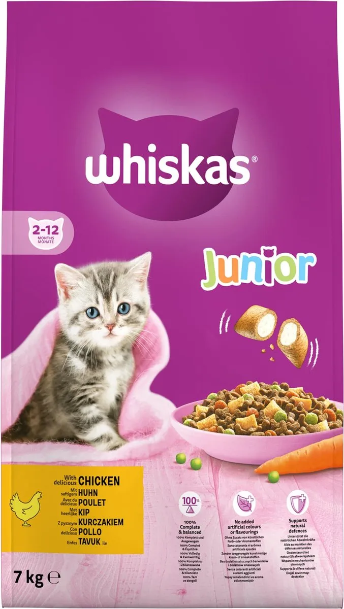 Whiskas Junior Kip Kattenbrokken 7kg