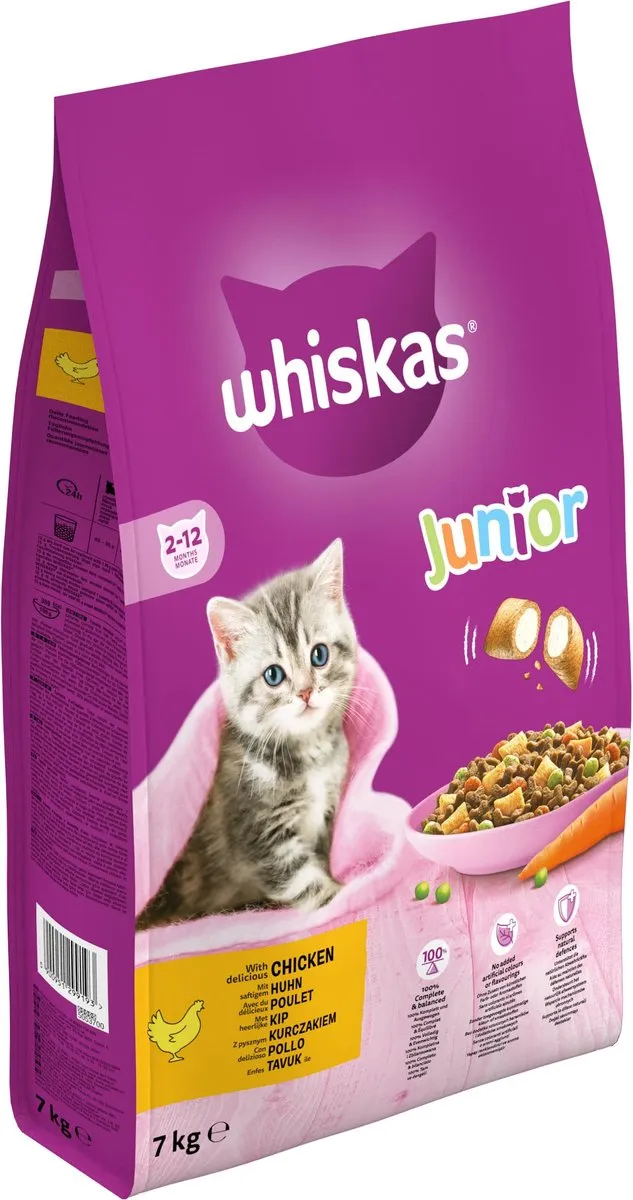 Whiskas Junior Kip Kattenbrokken 7kg