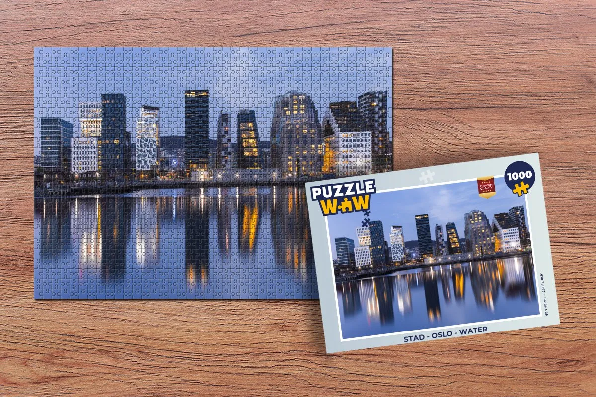 PuzzleWow Oslo Water Legpuzzel 1000 Stuks - Multicolor