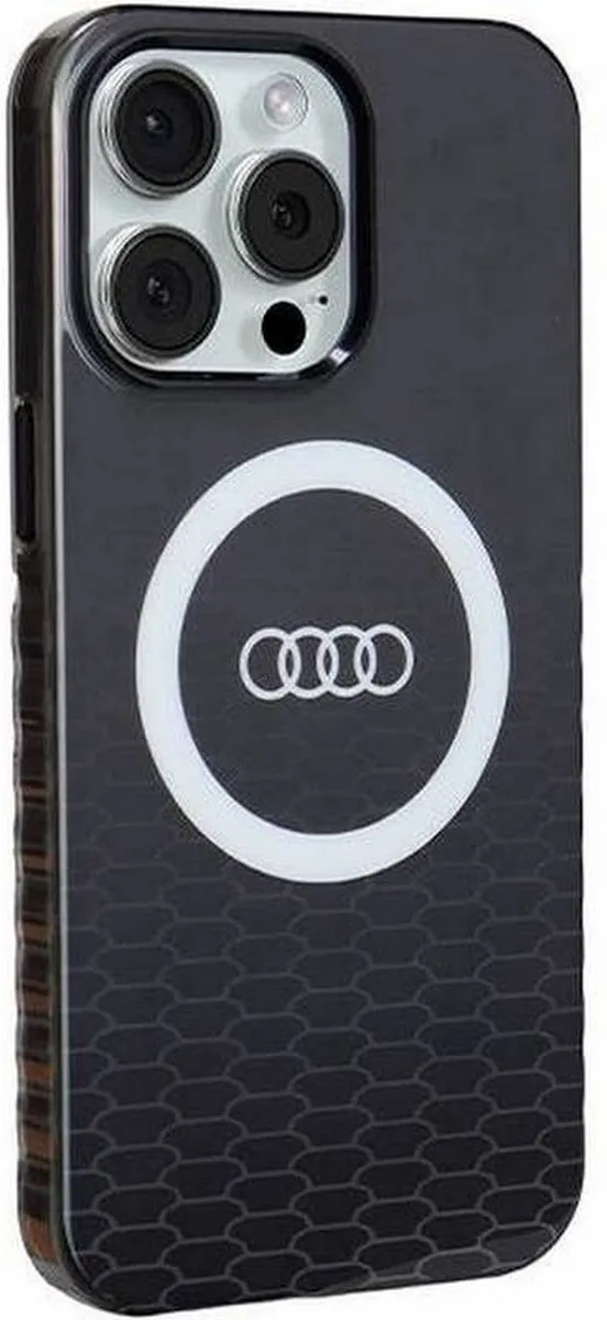 Audi IML Big Logo Back Case MagSafe - iPhone 15 Pro Max - Zwart
