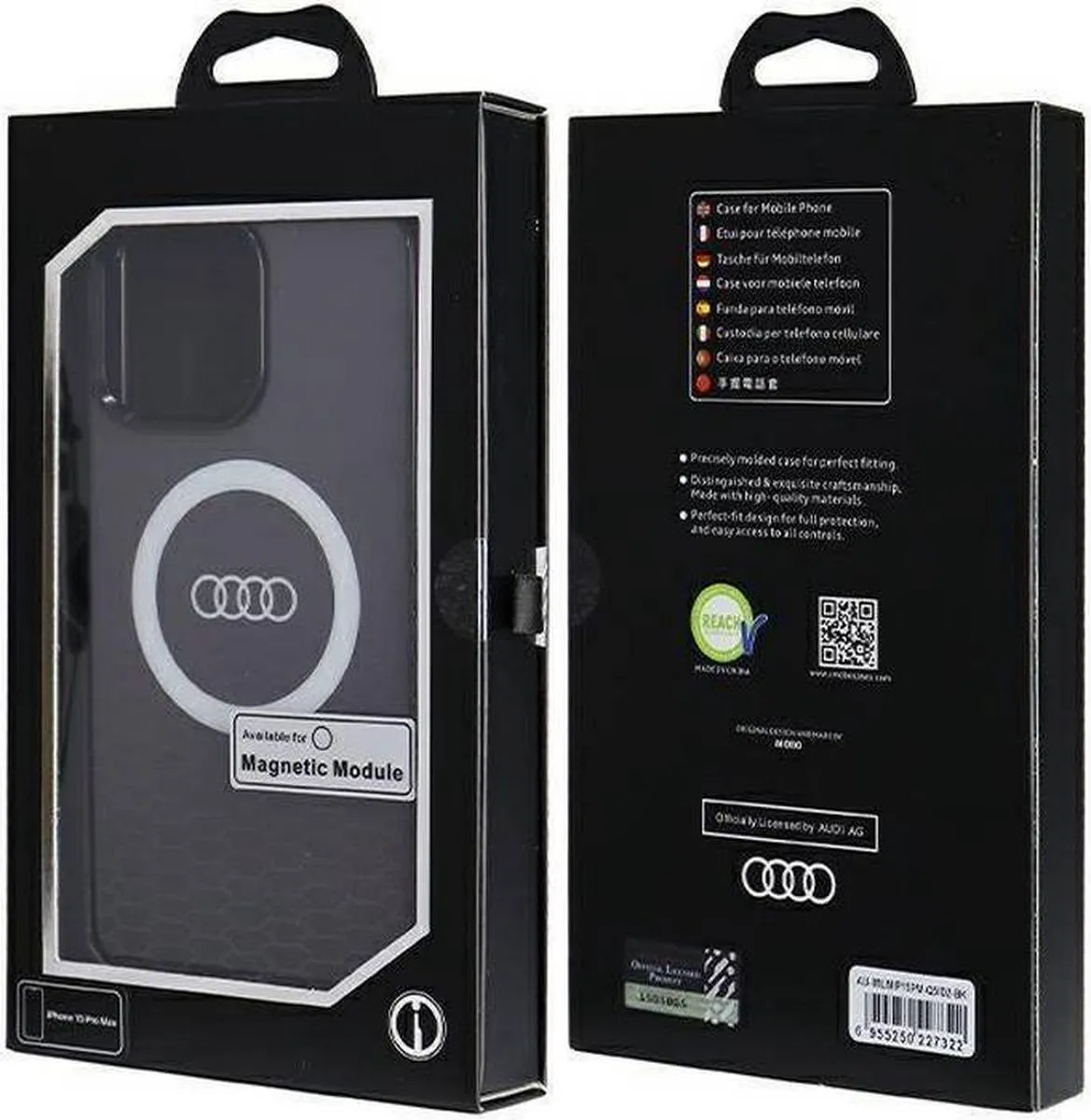 Audi IML Big Logo Back Case MagSafe - iPhone 15 Pro Max - Zwart