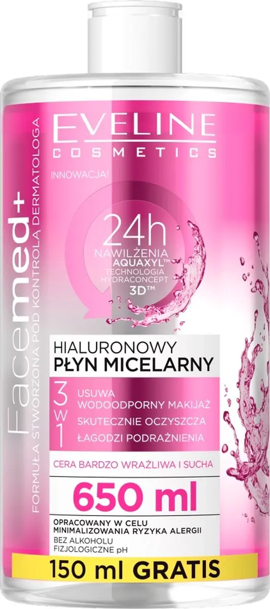 Eveline Cosmetics FaceMed+ Hyaluronic Micellair Water 650ml