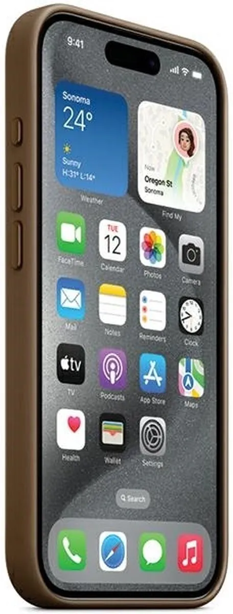 Apple FineWoven Hoesje iPhone 15 Pro Max MT4W3ZM/A - Taupe
