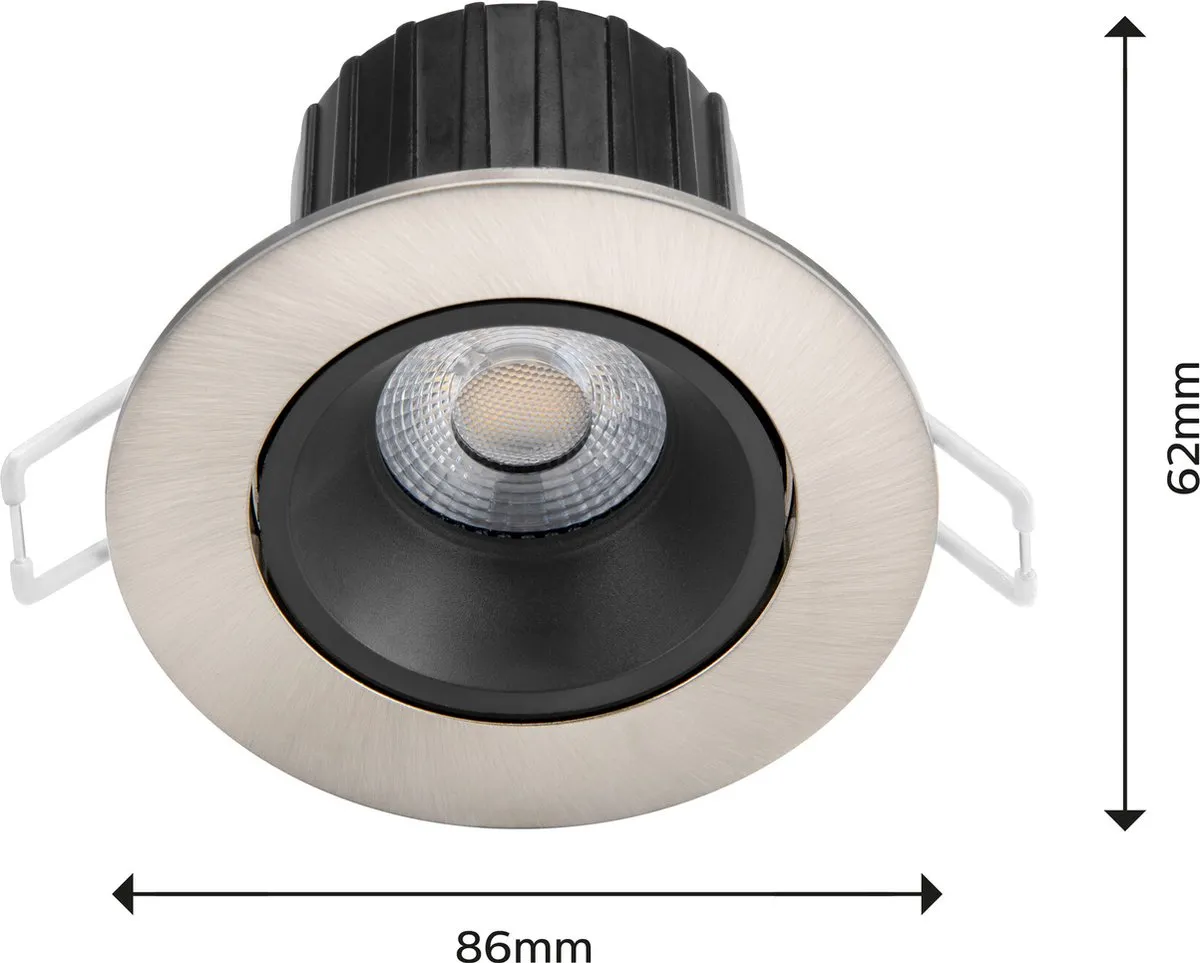 Philips Abrosa Inbouwspot 3-lichts - Ø8.6cm - Nikkel/Zwart