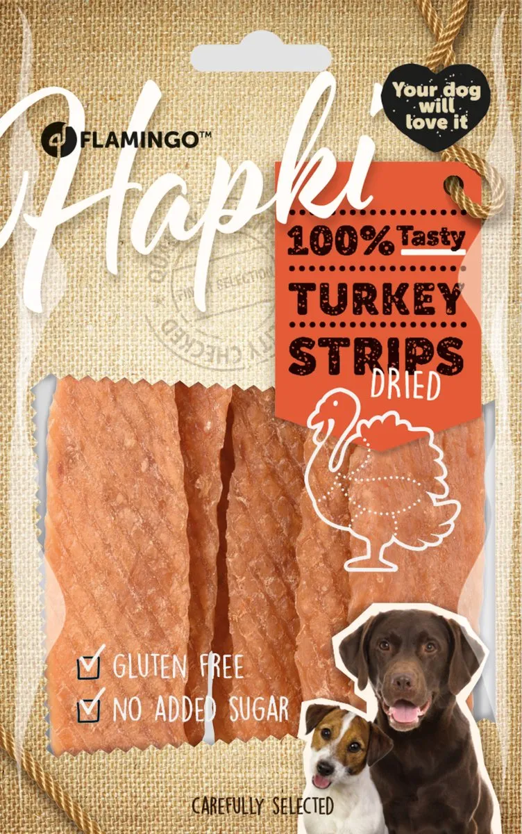 Flamingo Hapki Turkey Strips Hondenvoer 85g