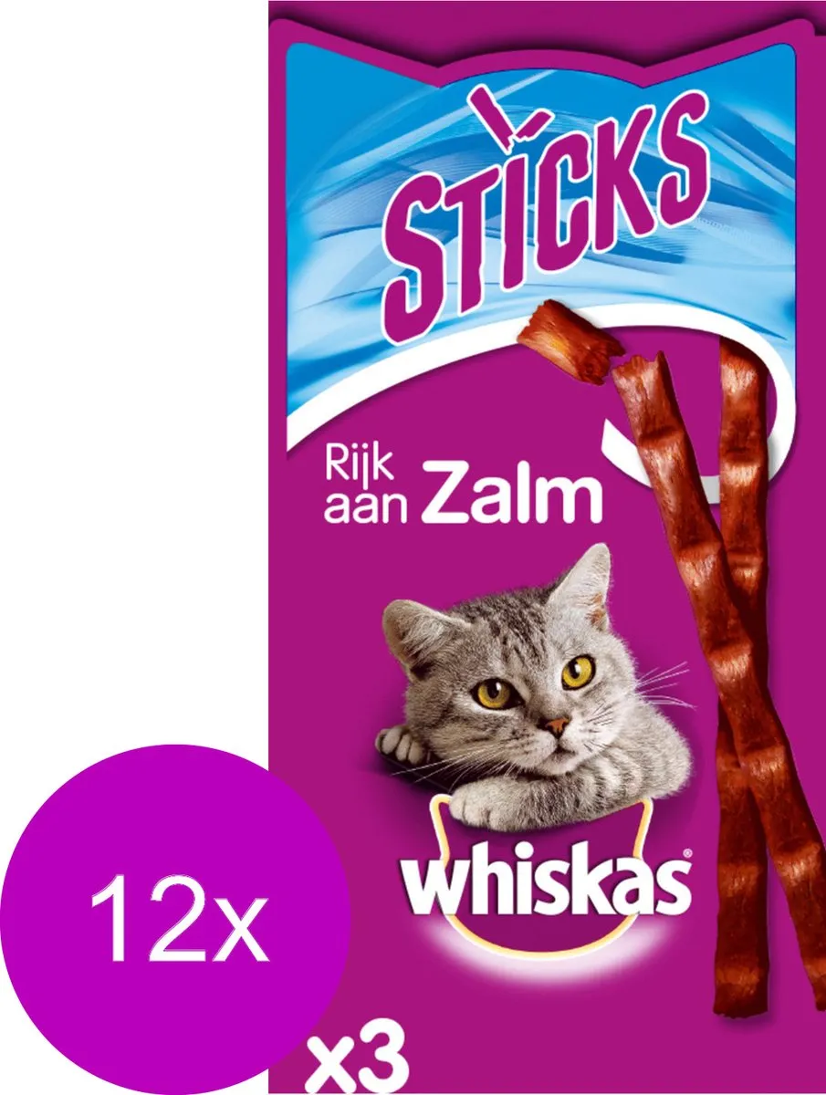 Whiskas Sticks Zalm 12 Stuks