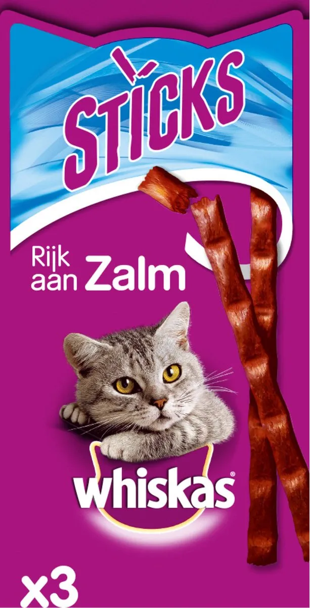 Whiskas Sticks Zalm 12 Stuks - 36 Sticks