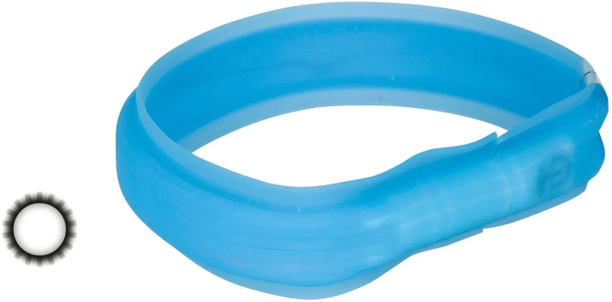 Trixie Halsband Flash Light USB - Blauw 30x50cm - afbeelding 2 van 6