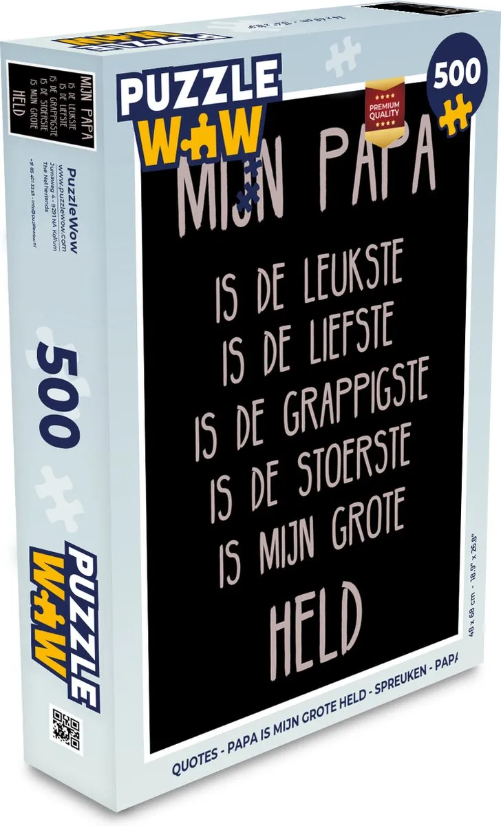PuzzleWow Papa is mijn grote held Legpuzzel 500 Stuks