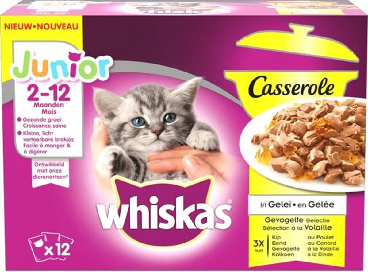 Whiskas Pouch Junior Gevogelte 12x85g