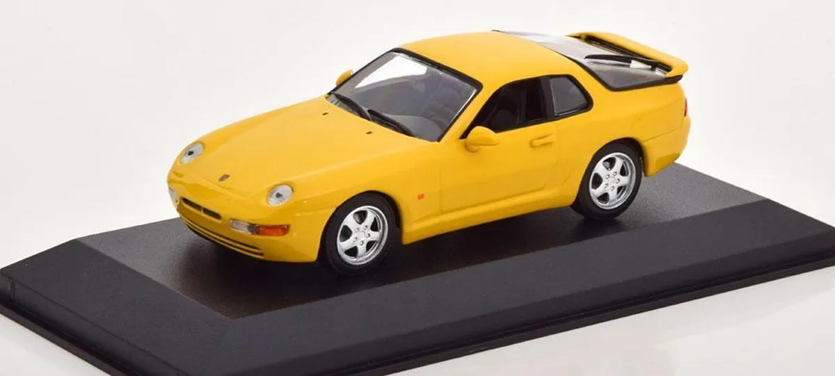 Porsche 968 CS Maxichamps 1:43 Schaalmodel - Geel