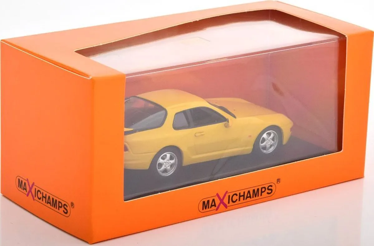Porsche 968 CS Maxichamps 1:43 Schaalmodel - Geel