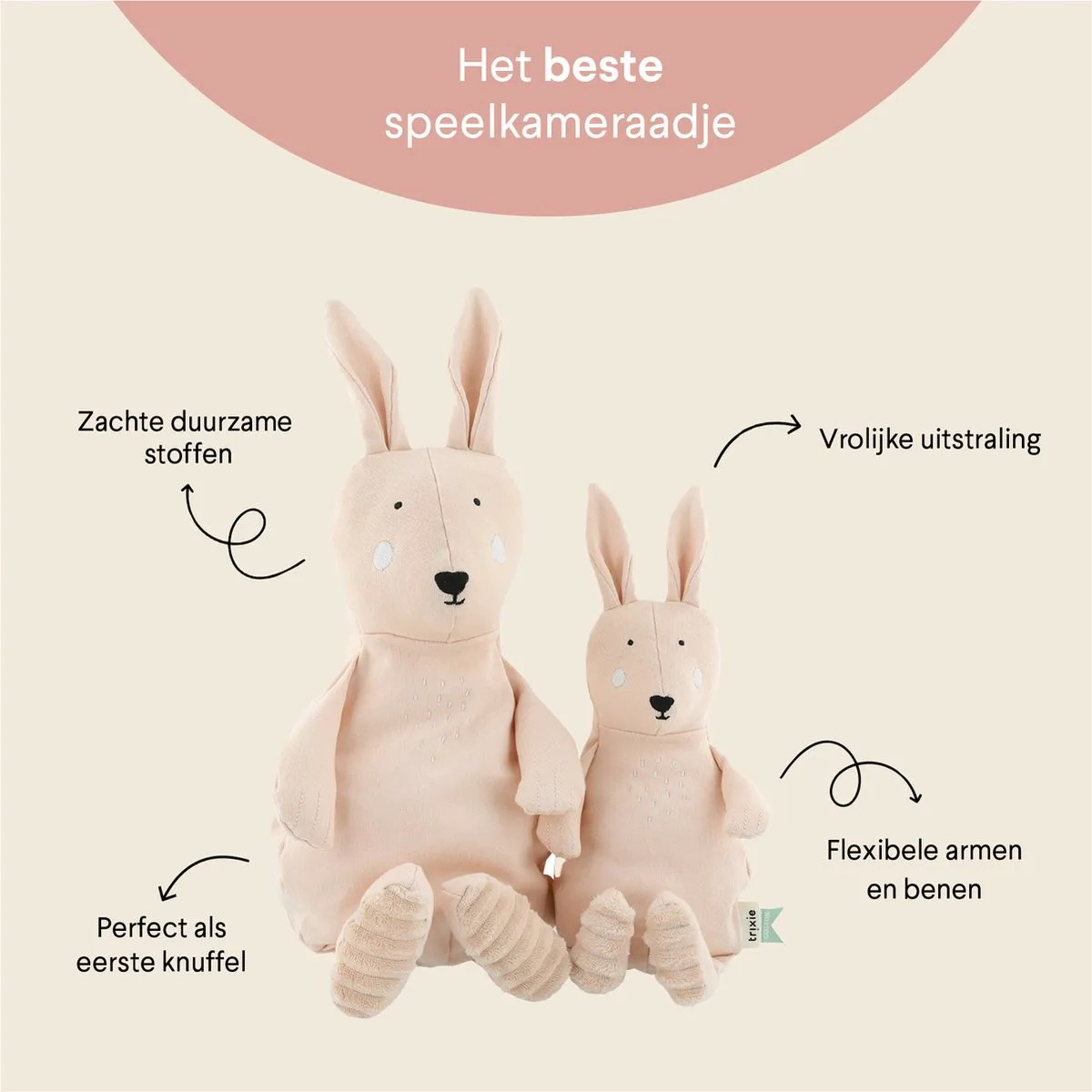 Trixie Knuffel Mrs. Rabbit Roze