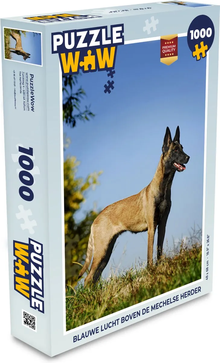 PuzzleWow Legpuzzel Blauwe lucht boven de Mechelse herder 1000 Stuks