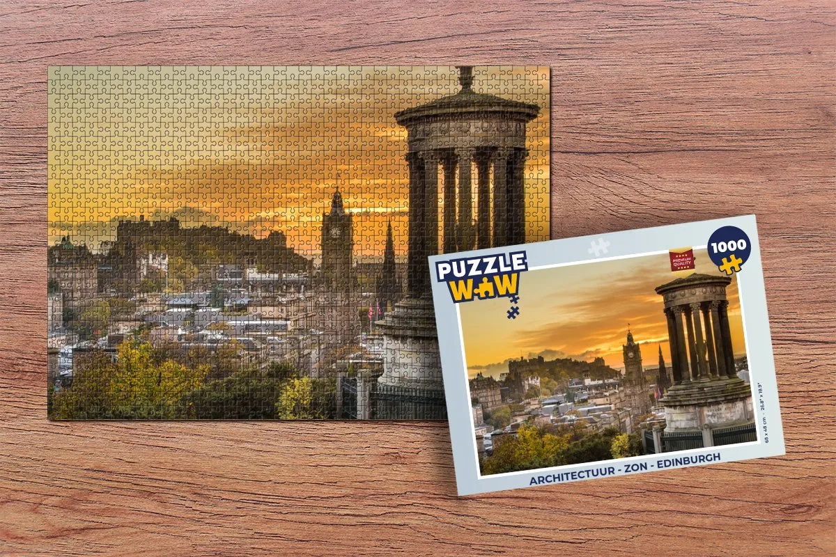 PuzzleWow Architectuur Edinburgh Legpuzzel 1000 Stuks - Multicolor