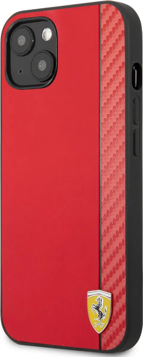 Ferrari Telefoonhoesje iPhone 13 Mini - Rood Leer - MagSafe