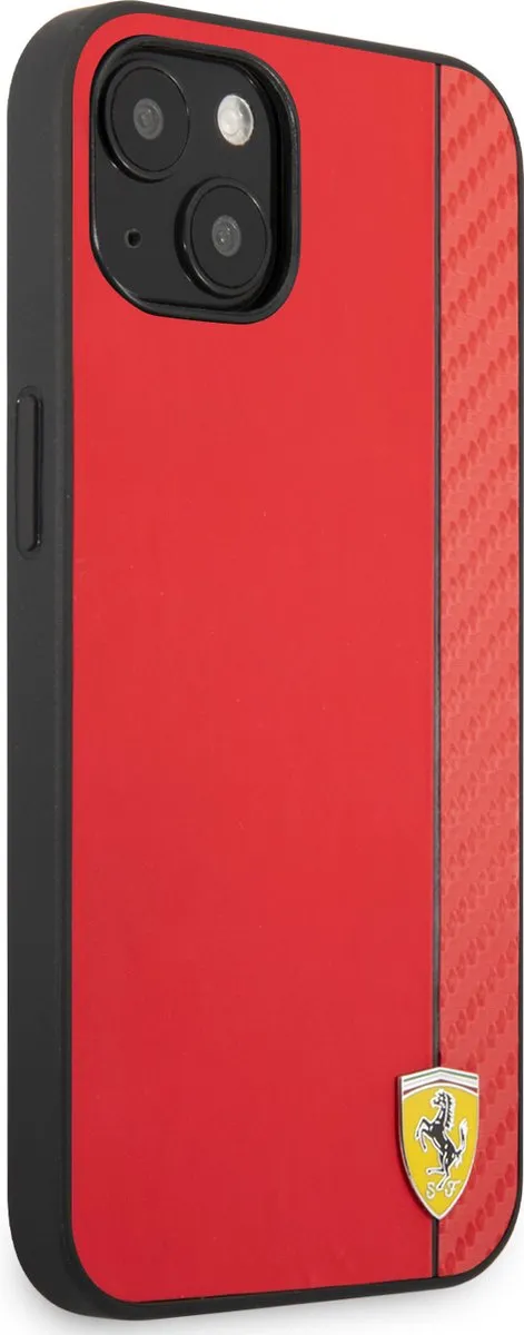 Ferrari Telefoonhoesje iPhone 13 Mini - Rood Leer - MagSafe
