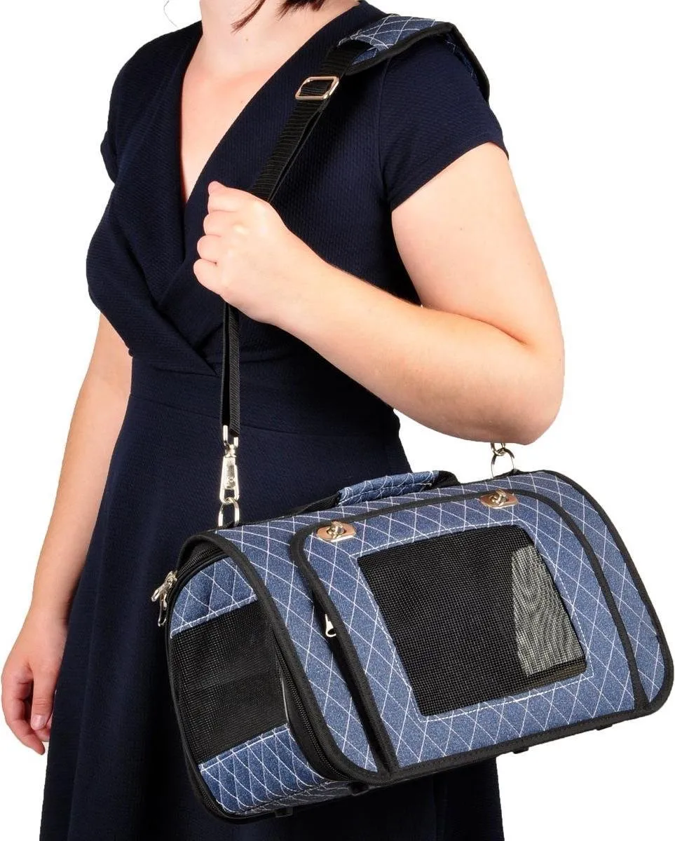 Flamingo Hondentas Audrey Blauw - 36x21x23cm