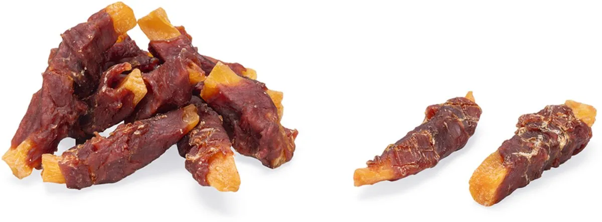 Beeztees Tasty Treats Zoete Aardappel Bites met Eend - Mini Hondensnacks 200g