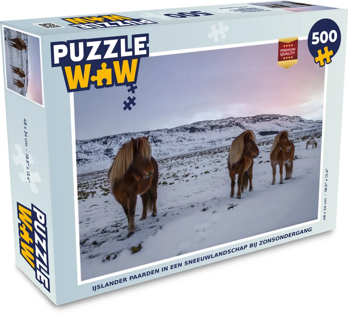 PuzzleWow IJslander Zonsondergang Legpuzzel 500 Stuks