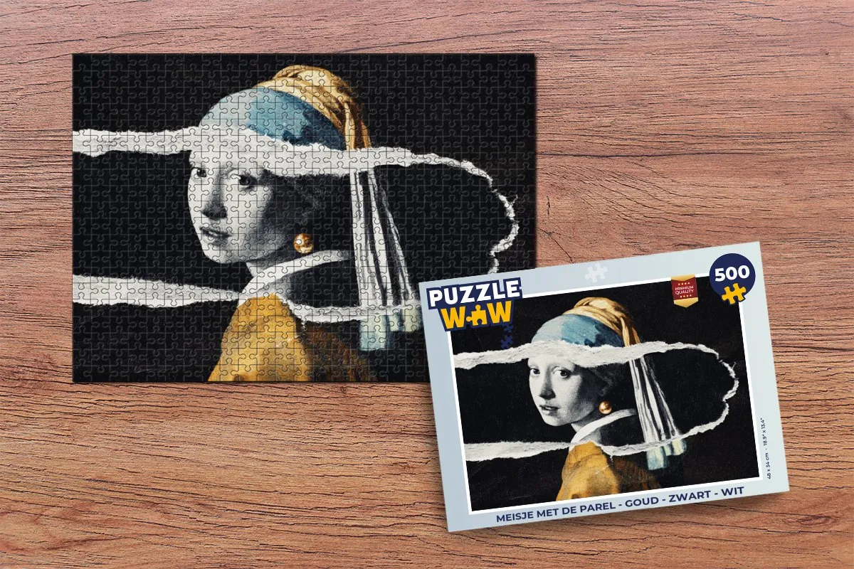 PuzzleWow Meisje met de parel Legpuzzel 500 Stuks - Multicolor