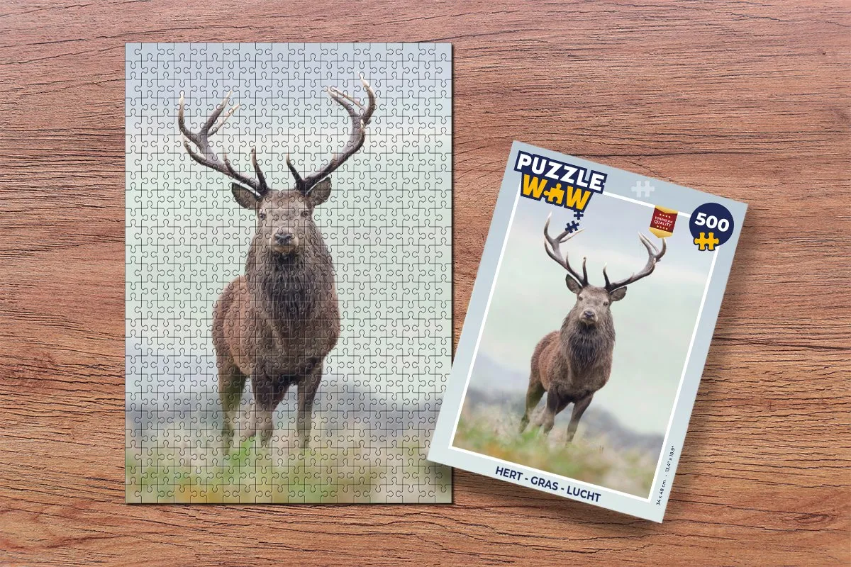 PuzzleWow Legpuzzel Hert Gras Lucht 500 Stuks - Multicolor