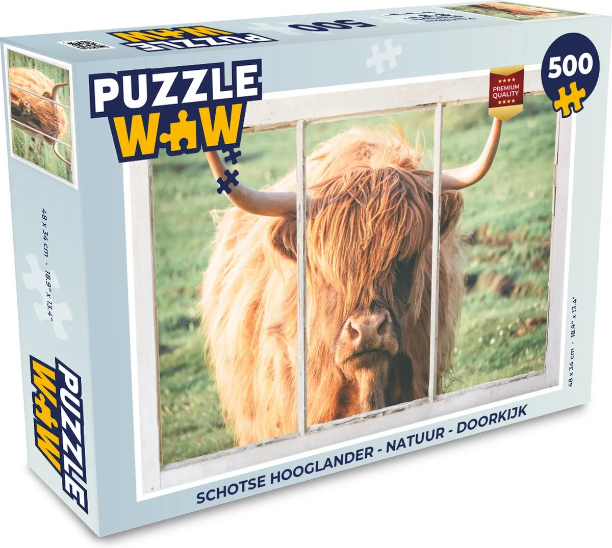 PuzzleWow Schotse Hooglander Legpuzzel 500 Stuks - Multicolor