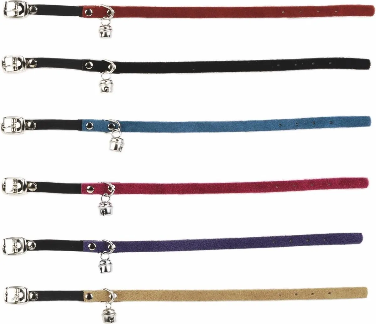 Beeztees Kattenbandje Suede - One Size - Zwart