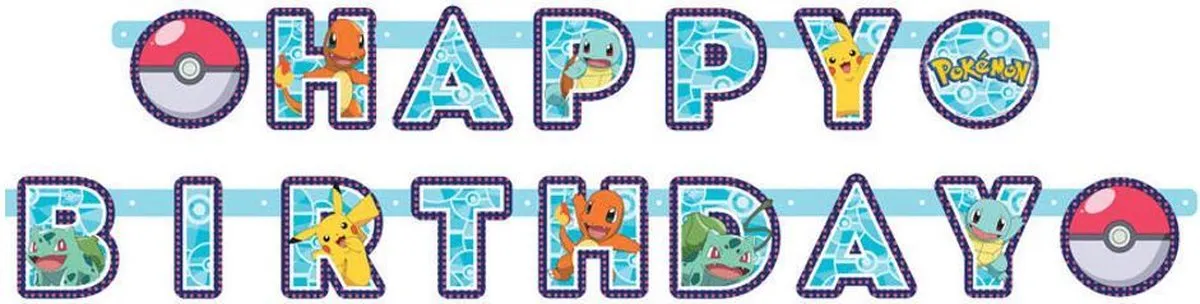 Pokémon Happy Birthday Wenslijn - 218x12cm - Multicolor - afbeelding 2 van 5