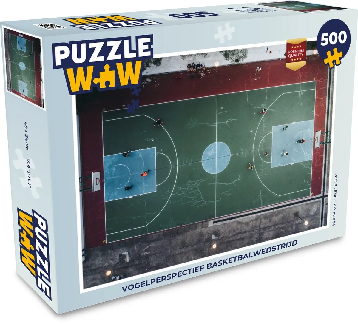 PuzzleWow Basketbalwedstrijd Legpuzzel 500 Stuks - Multicolor
