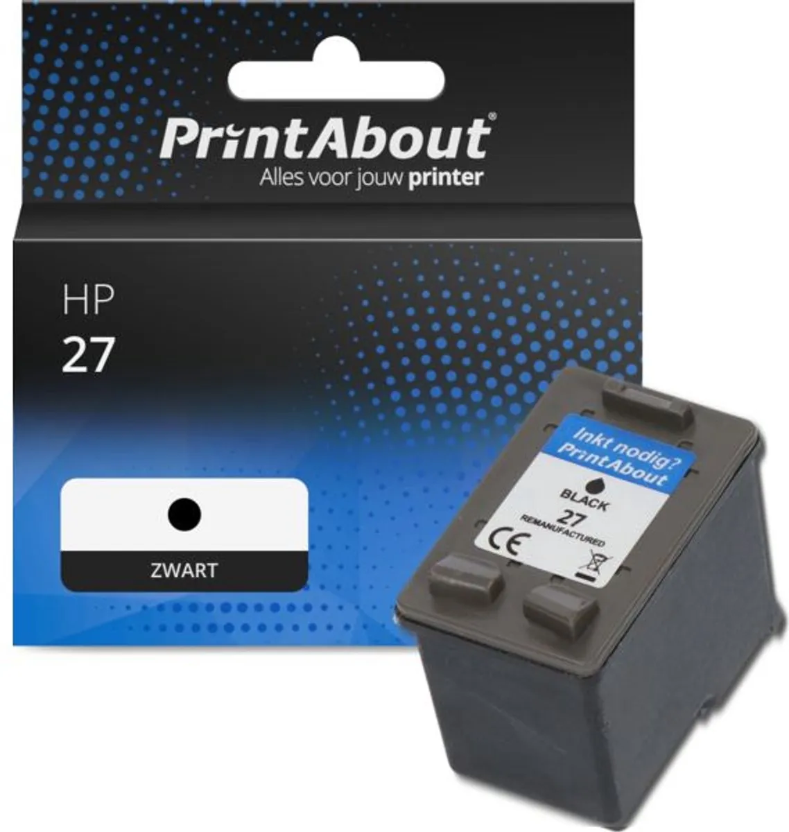 PrintAbout Inktcartridge C8727AE Zwart - 20ml - o.a. HP Photosmart