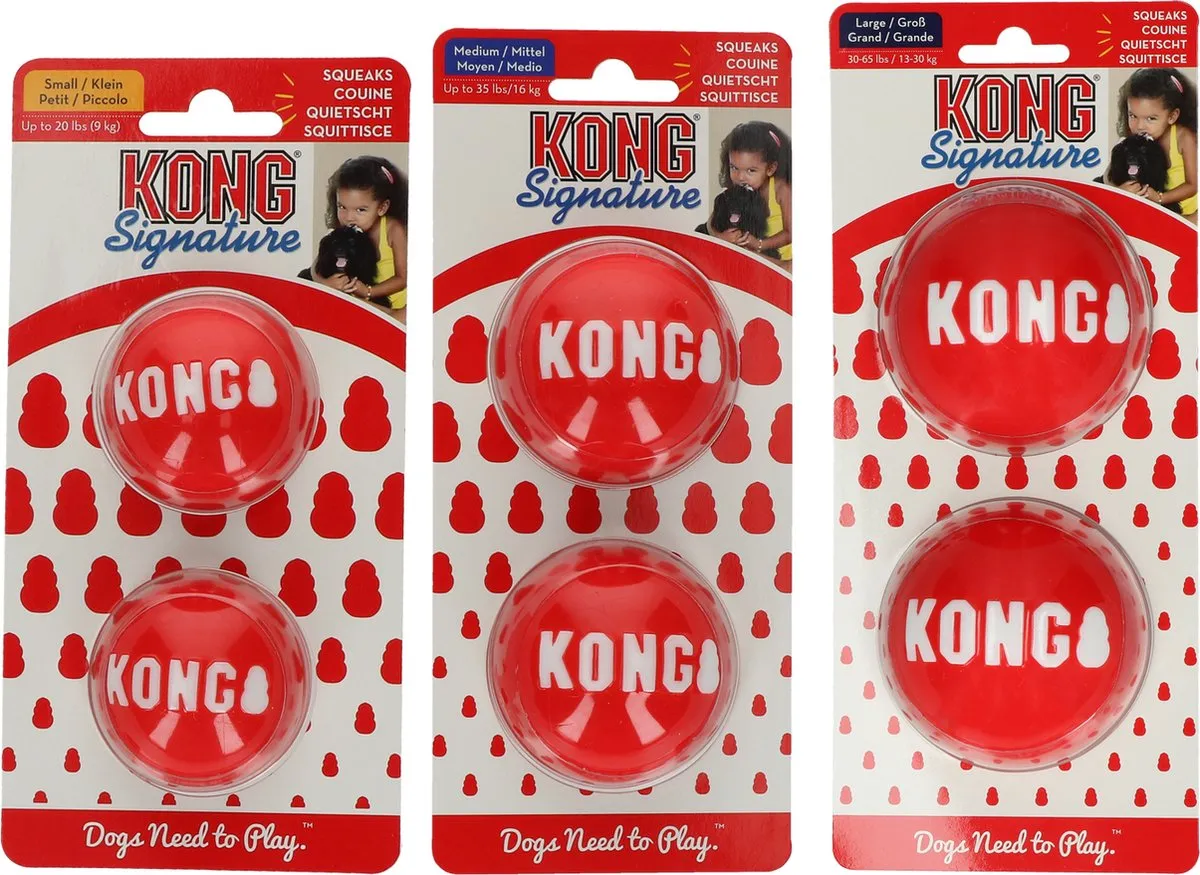 KONG Signature Balls L - Rood - 2 Stuks