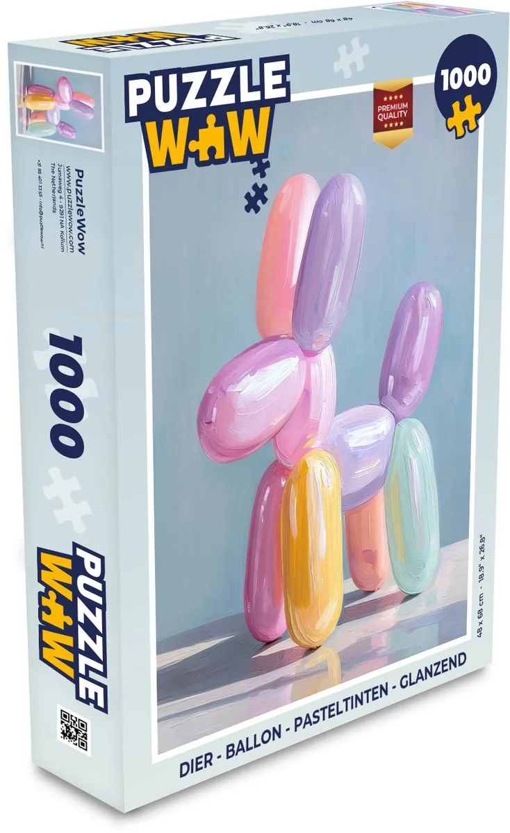 PuzzleWow Dier Ballon Legpuzzel 1000 Stuks