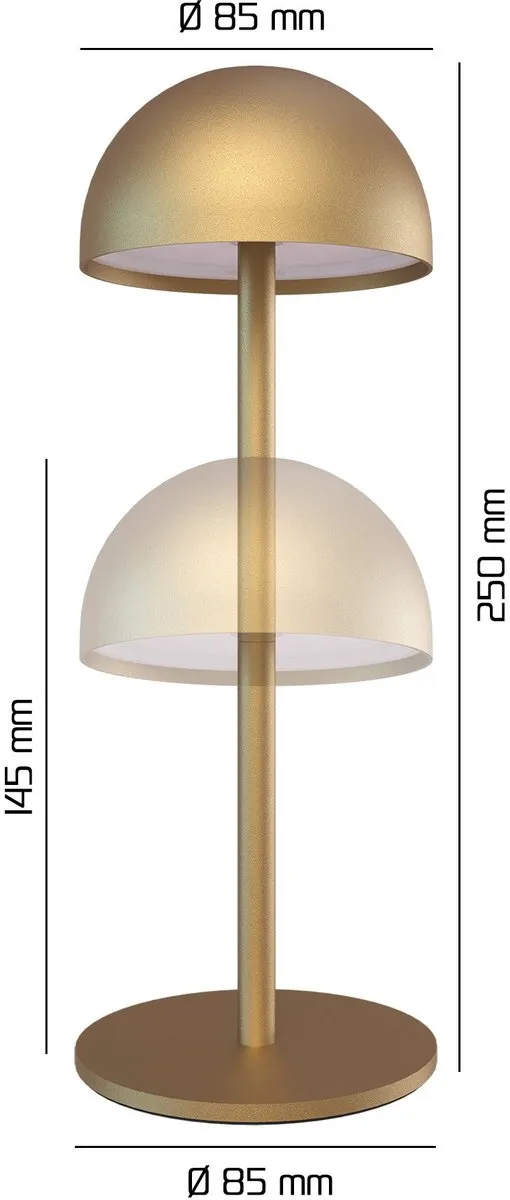 LEDVION Vita Oplaadbare Tafellamp - 2x Goud - 2.5W - IP54