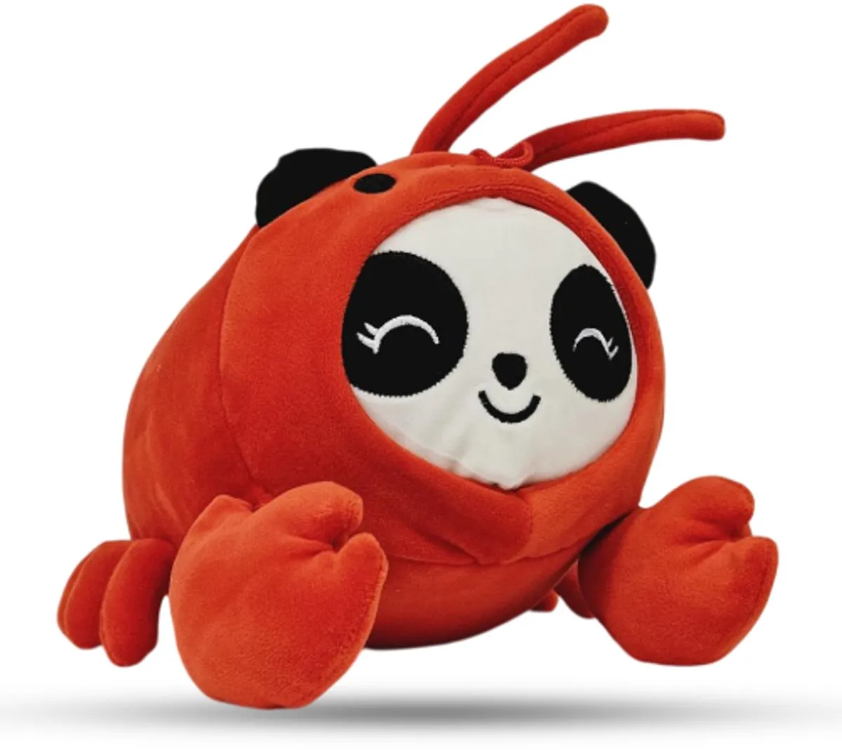 Topknuffels Panda in Kreeft Onesie Pluche Knuffel 18cm - Rood