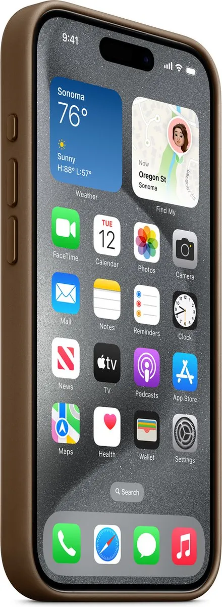 Apple FineWoven Hoesje iPhone 15 Pro MT4J3ZM/A - Taupe