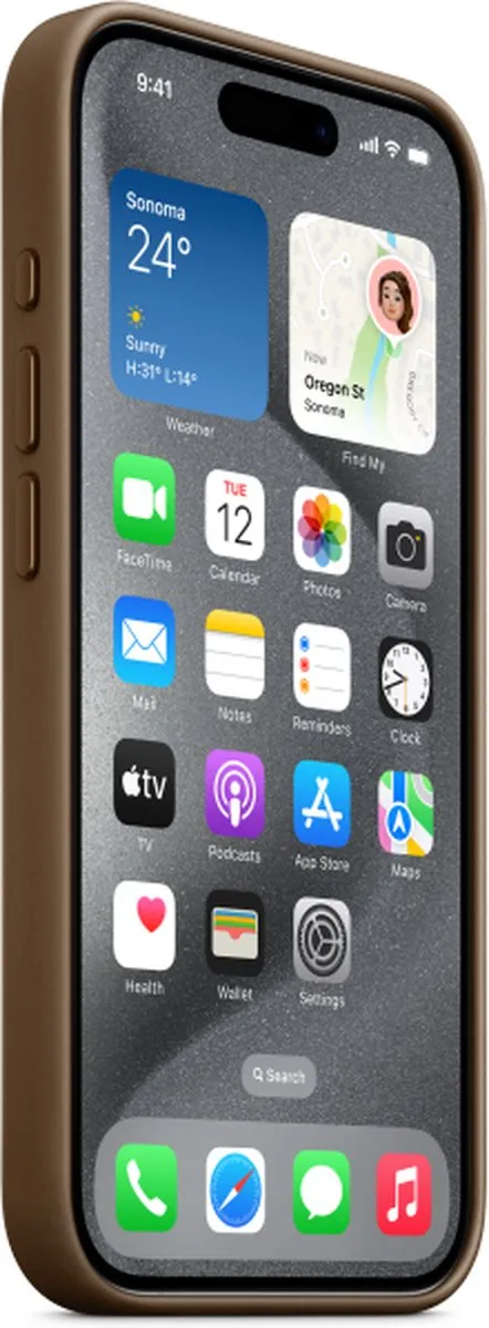 Apple FineWoven Hoesje iPhone 15 Pro MT4J3ZM/A - Taupe - afbeelding 6 van 6