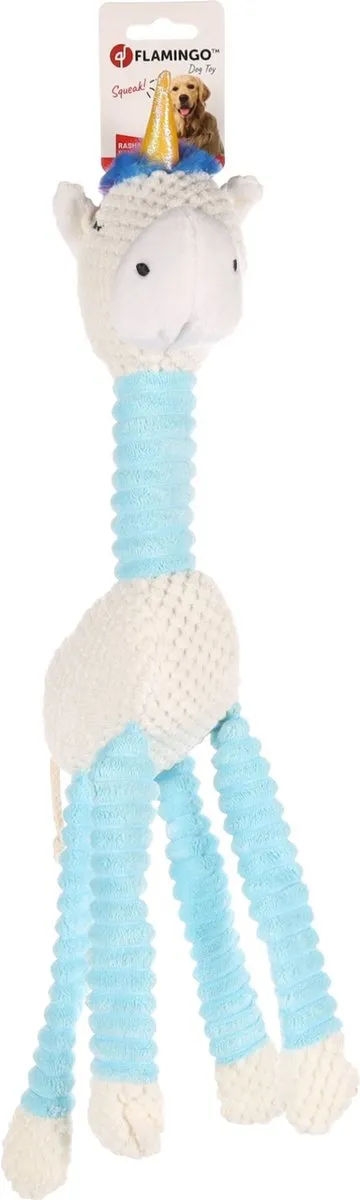 Flamingo Rasha Eenhoorn Hondenspeelgoed - 52x20,5x7,5cm - Blauw