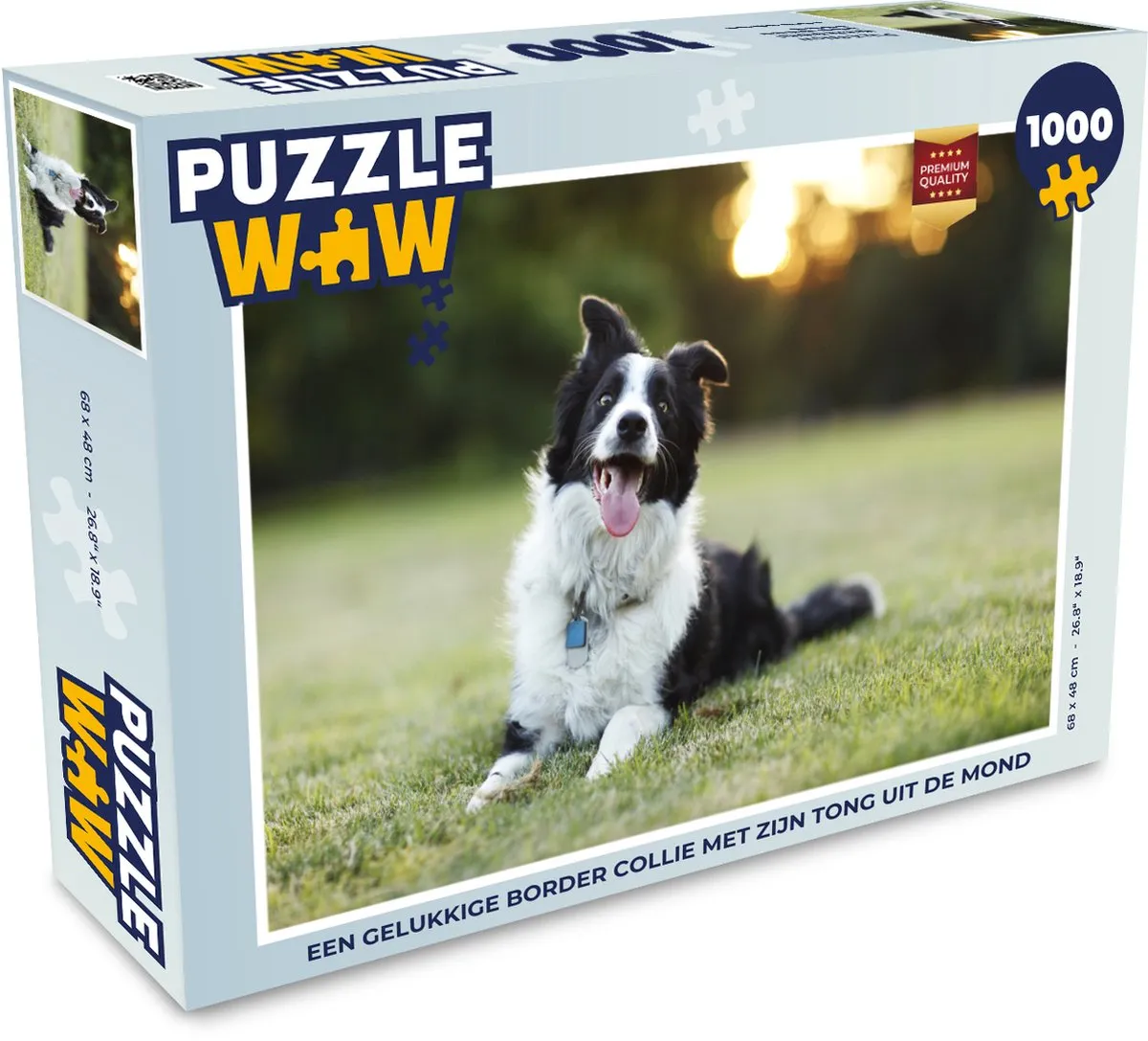 PuzzleWow Legpuzzel Een Gelukkige Border Collie 1000 Stuks - Multicolor
