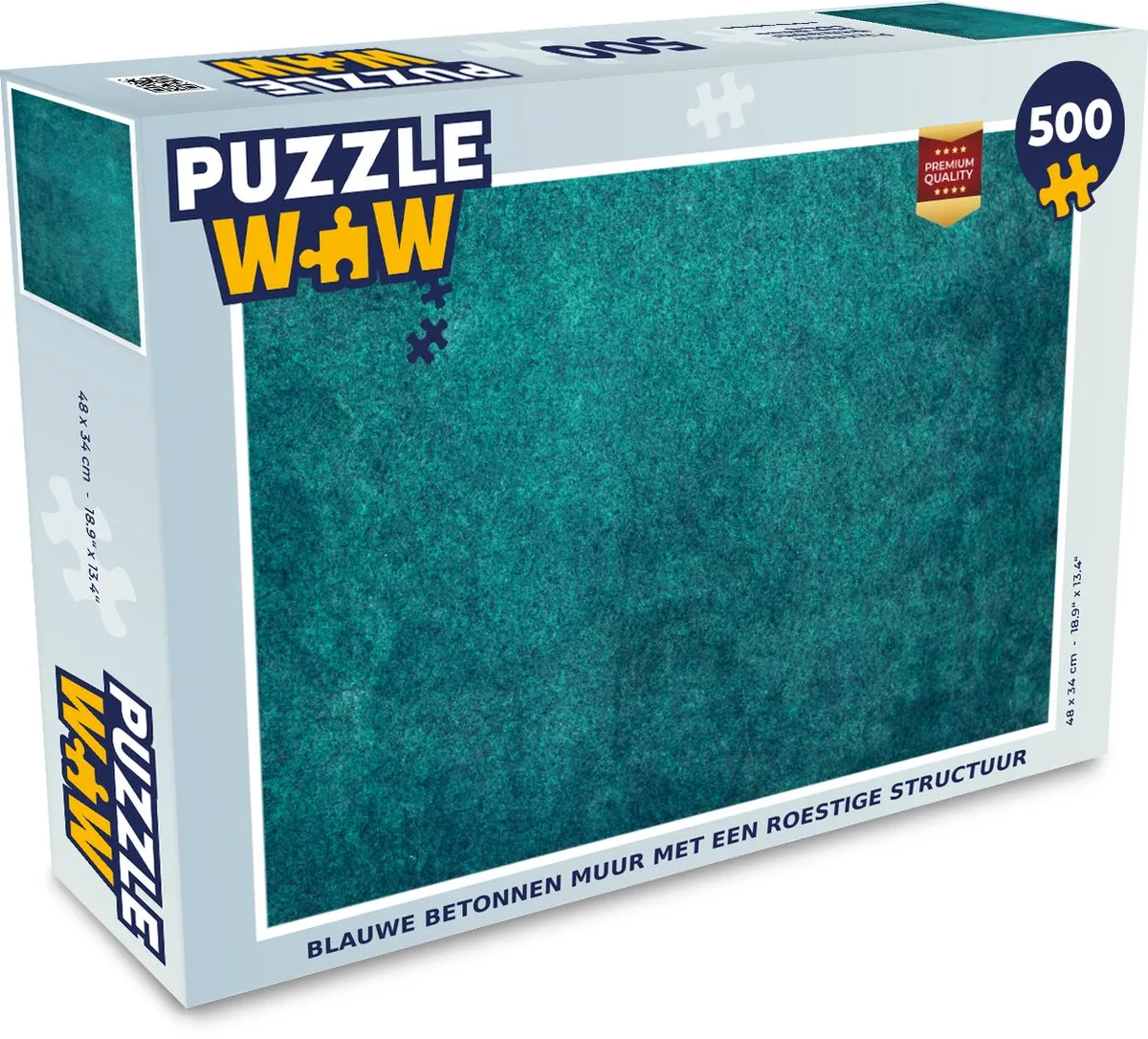 PuzzleWow Blauwe Betonnen Muur Legpuzzel 500 Stuks